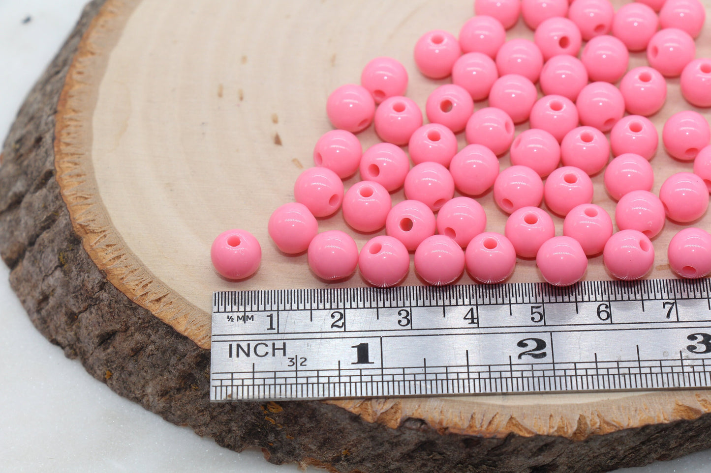 8mm Bubblegum Pink Gumball Beads, Round Acrylic Loose Beads, Bubblegum Beads, Chunky Beads, Smooth Plastic Round Beads #2821