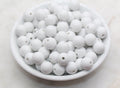 12mm White Acrylic Gumball Beads