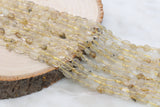 6mm-7mm rutilated quartz nugget beads, irregular stone beads for bracelets