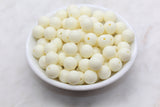12mm Ivory Acrylic Gumball Beads