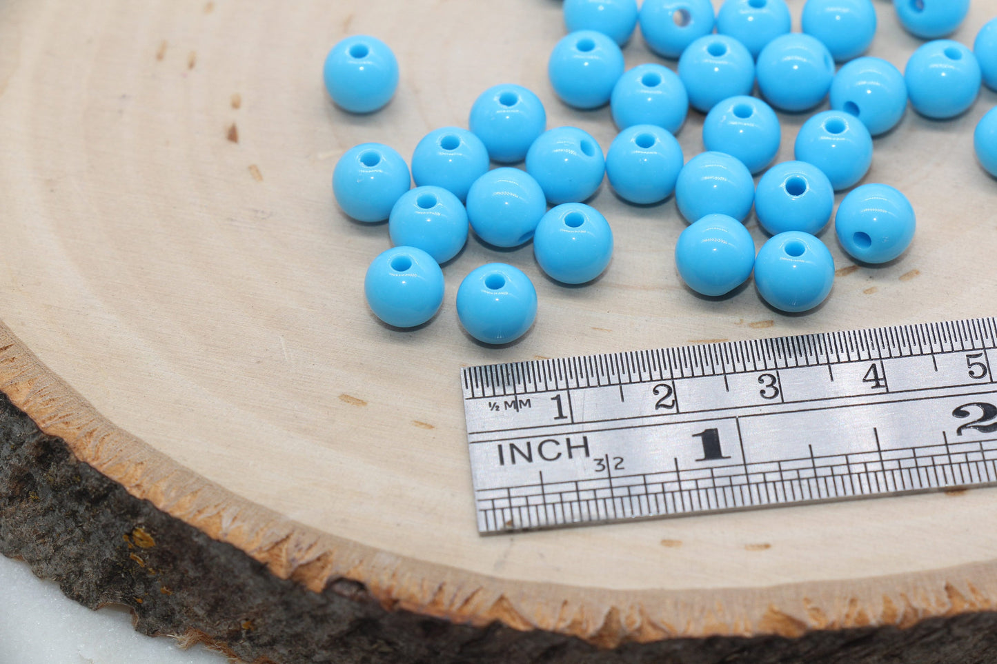 8mm Bright Blue Gumball Beads, Round Acrylic Loose Beads, Bubblegum Beads, Chunky Beads, Bubble Gum Beads, Smooth Plastic Round Beads #2828