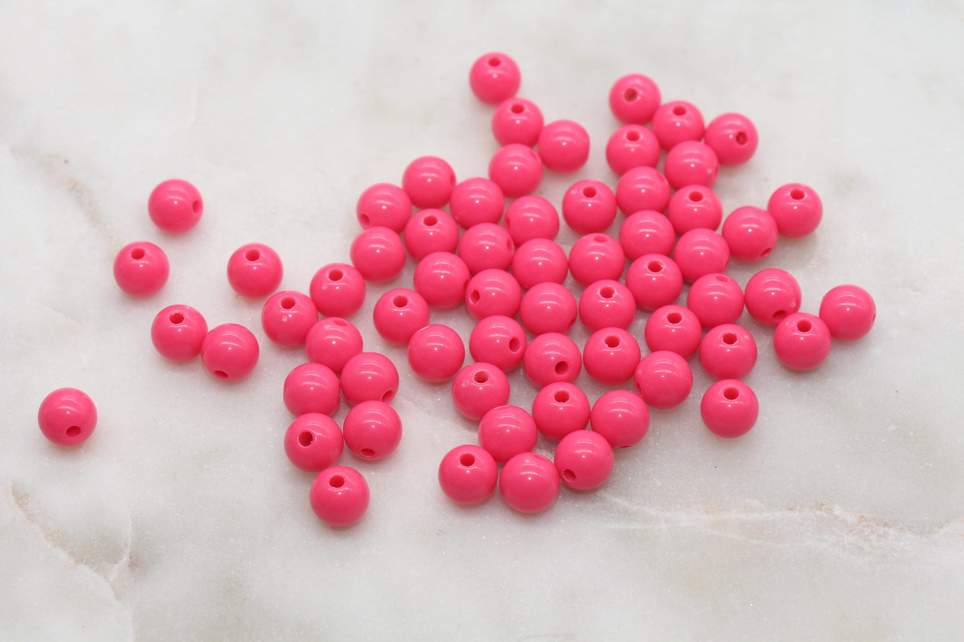 8mm Ruby Pink Gumball Beads, Round Acrylic Loose Beads, Bubblegum Beads, Chunky Beads, Bubble Gum Beads, Smooth Plastic Round Beads #2728