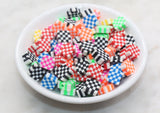 9mm checkered polymer clay beads, symbol clay charms for bracelets 3