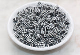 9mm black checkered polymer clay beads, symbol clay charms for bracelets