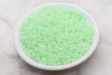 Round Creamy Glass Seed Beads, 4mm 6/0 Glass Round Seed Beads, Creamy Mint Green Seed Beads, Glossy Rocailles Beads, Beading Supplies #2731
