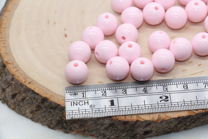 12mm Light Pink Gumball Beads, Round Acrylic Loose Beads, Bubblegum Beads, Chunky Beads, Bubble Gum Beads, Smooth Plastic Round Beads #1593