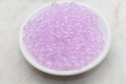 8mm Lilac Glitter Round Beads, Iridescent Acrylic Gumball Beads, Translucent Round Spacer Beads, Bubblegum Beads, Plastic Round Bead #2848