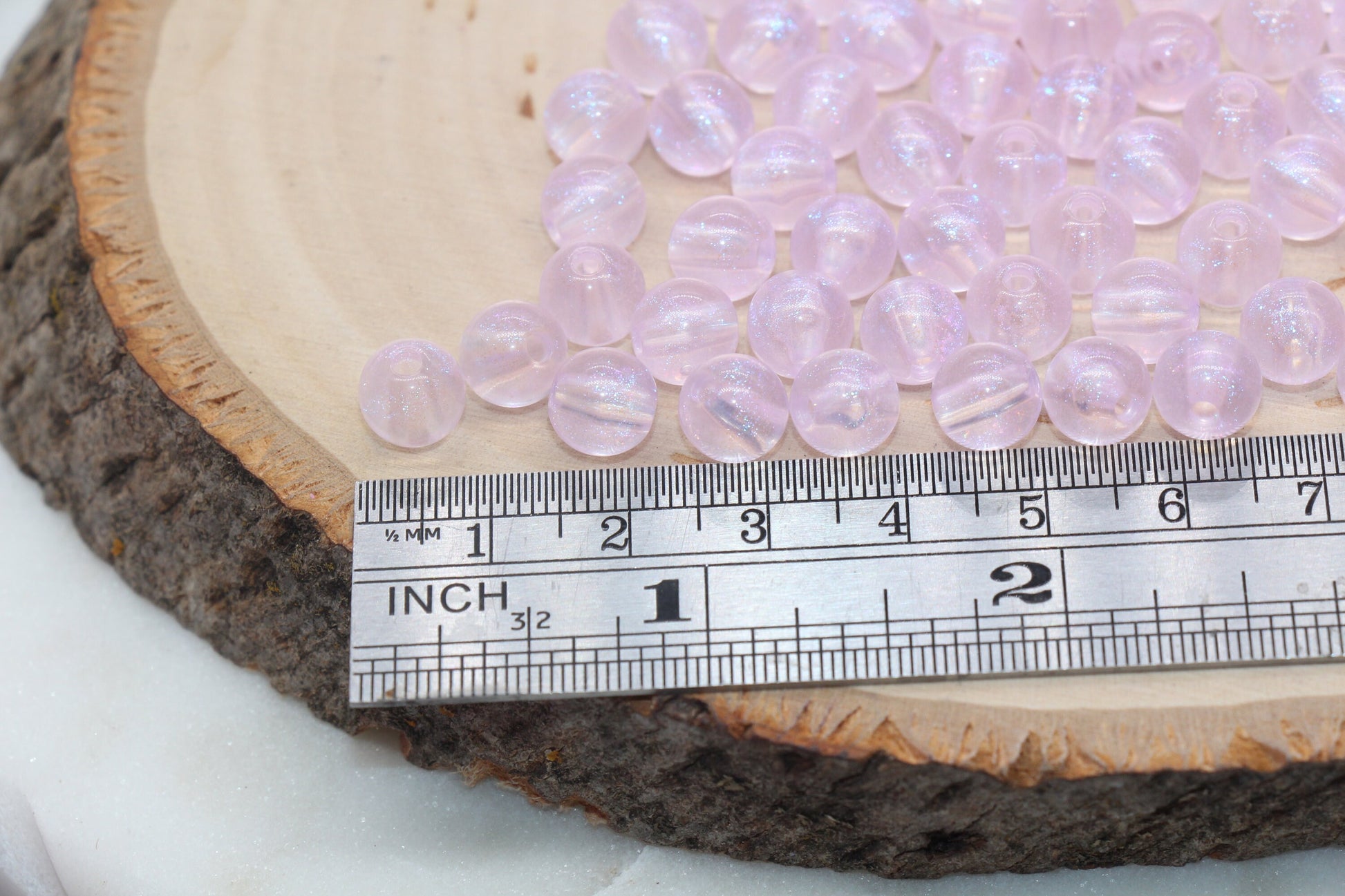 8mm Lilac Glitter Round Beads, Iridescent Acrylic Gumball Beads, Translucent Round Spacer Beads, Bubblegum Beads, Plastic Round Bead #2848
