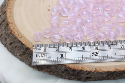 8mm Lilac Glitter Round Beads, Iridescent Acrylic Gumball Beads, Translucent Round Spacer Beads, Bubblegum Beads, Plastic Round Bead #2848