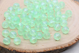 10mm Green Glitter Round Beads, Iridescent Acrylic Gumball Beads, Translucent Round Spacer Beads, Bubblegum Beads, Plastic Round Bead #2855