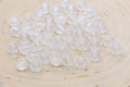 8mm White Glitter Acrylic Gumball Beads