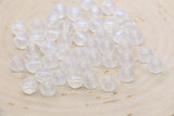 8mm White Glitter Round Beads, Iridescent Acrylic Gumball Beads, Translucent Round Spacer Beads, Bubblegum Beads, Plastic Round Bead #2860