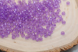 4mm Purple Transparent Faceted Rondelle Beads, Purple Faceted Acrylic Loose Beads, Bubblegum Beads, Bead for Bracelet #2865