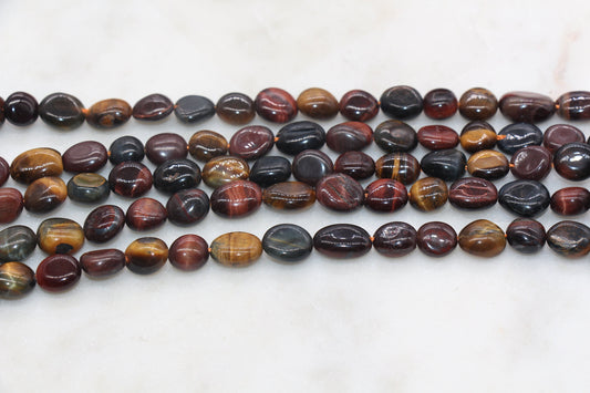 Mix Tiger Eye Nugget Beads, Tiger Eye Gemstone Loose Beads, Pebble Beads, Chip Beads, Nugget Beads, Size 8mm - 9mm