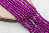 Lava Beads, Electroplated Volcanic Rock Beads, Round Gemstone Beads, Sizes 6mm, #137