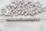 5mm Striped Glass Seed Beads, Size 3/0 Red and Green Striped Glass Seed Beads, Rocailles Beads, Bead Bracelet, Beading Supplies #2747