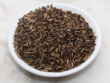 4mm metallic dark copper bugle beads tube glass seed beads