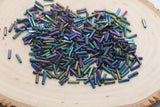 6mm metallic bugle beads tube glass seed beads