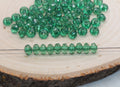8mm Green Transparent Rondelle Faceted Acrylic Beads
