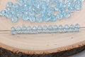 8mm Light Blue Transparent Rondelle Faceted Acrylic Beads
