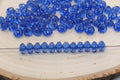 8mm Royal Blue Transparent Rondelle Faceted Acrylic Beads