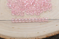 6mm Pink Transparent Rondelle Faceted Acrylic Beads