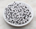 7mm Black White Acrylic Yin Yang Beads #2795