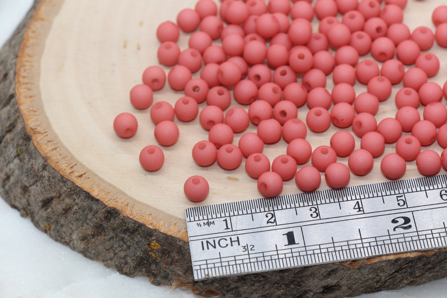 6mm Matte Blush Red Gumball Beads, Round Acrylic Loose Beads, Matte Bubblegum Beads, Chunky Beads, Round Plastic Beads #499