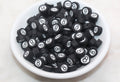 10mm billiards 8 ball polymer clay beads, sports clay charms for bracelets