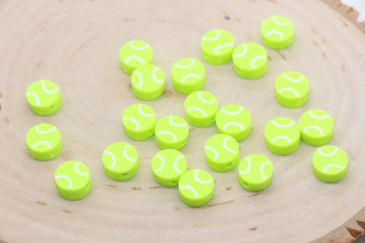 Tennis Ball Polymer Clay Beads, Tennis Clay Beads, Sport Ball Clay Beads, Jewelry Beads, Bead for Bracelet #151