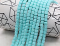 6mm aqua blue cube heishi beads for bracelets and DIY jewelry