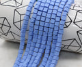6mm dusk blue cube heishi beads for bracelets and DIY jewelry