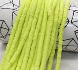 6mm green light lime heishi beads for bracelets and DIY jewelry
