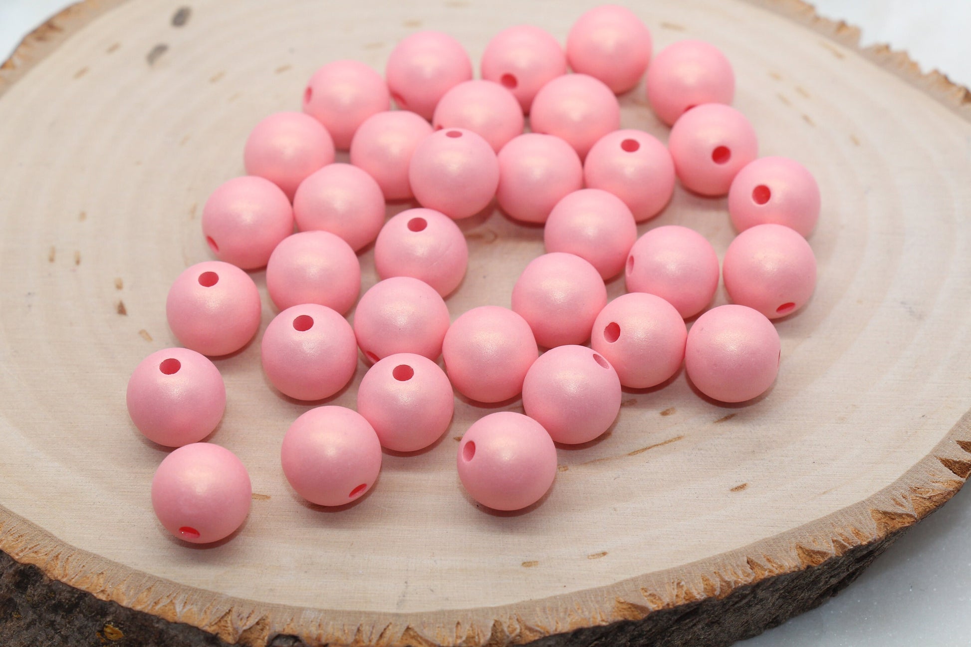 12mm Dark Peach Shimmer Gumball Beads, Round Acrylic Loose Beads, Bubblegum Beads, Chunky Beads, Round Plastic Beads #2805