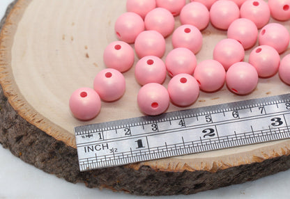 12mm Dark Peach Shimmer Gumball Beads, Round Acrylic Loose Beads, Bubblegum Beads, Chunky Beads, Round Plastic Beads #2805