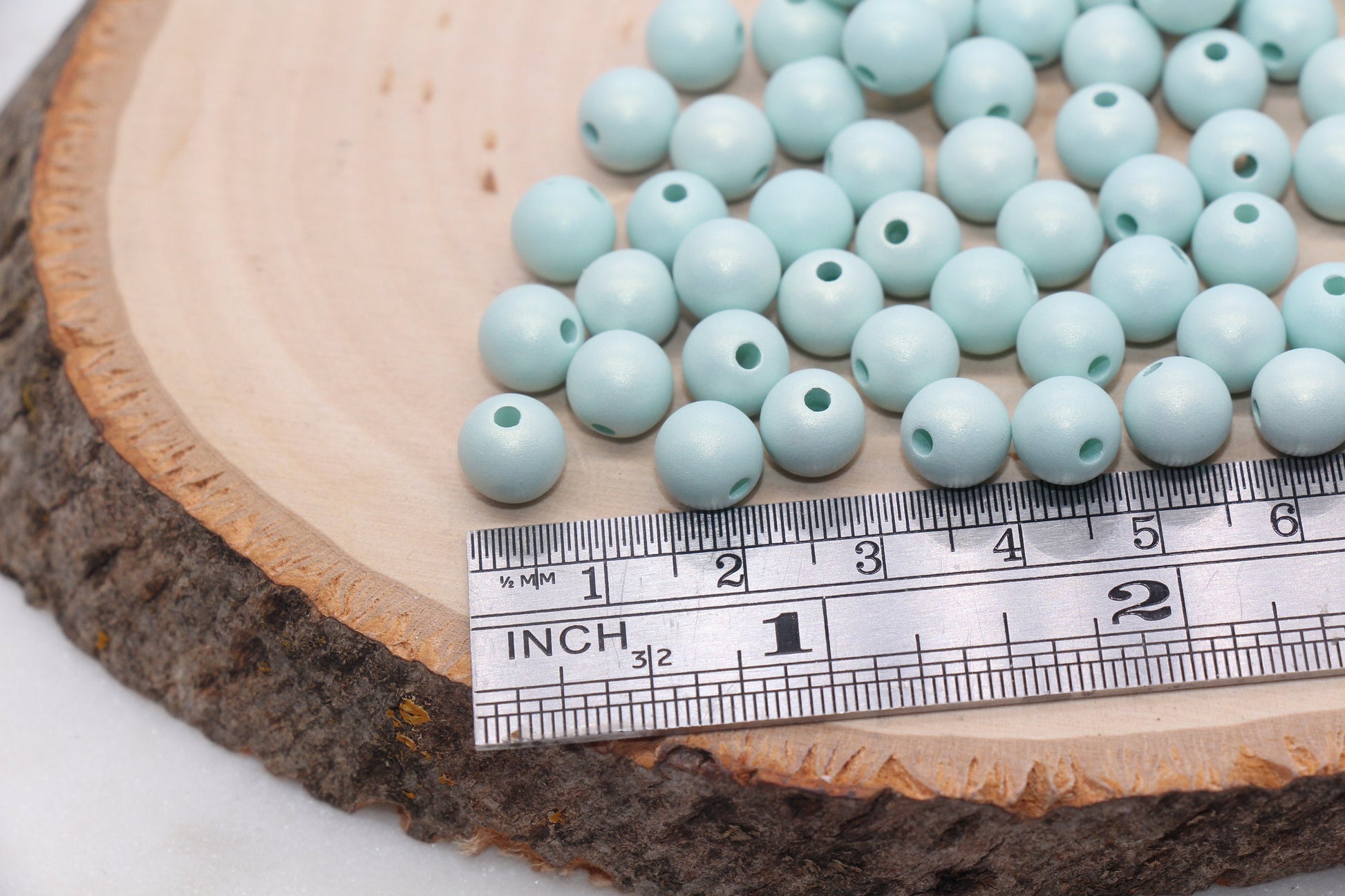 8mm Mint Green Shimmer Gumball Beads, Round Acrylic Loose Beads, Bubblegum Beads, Chunky Beads, Smooth Round Plastic Beads #2806