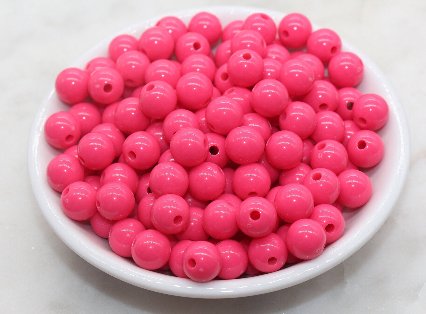 10mm Rose Pink Gumball Beads, Round Acrylic Loose Beads, Bubblegum Beads, Chunky Beads, Gumball Beads, Smooth Plastic Round Beads #2816