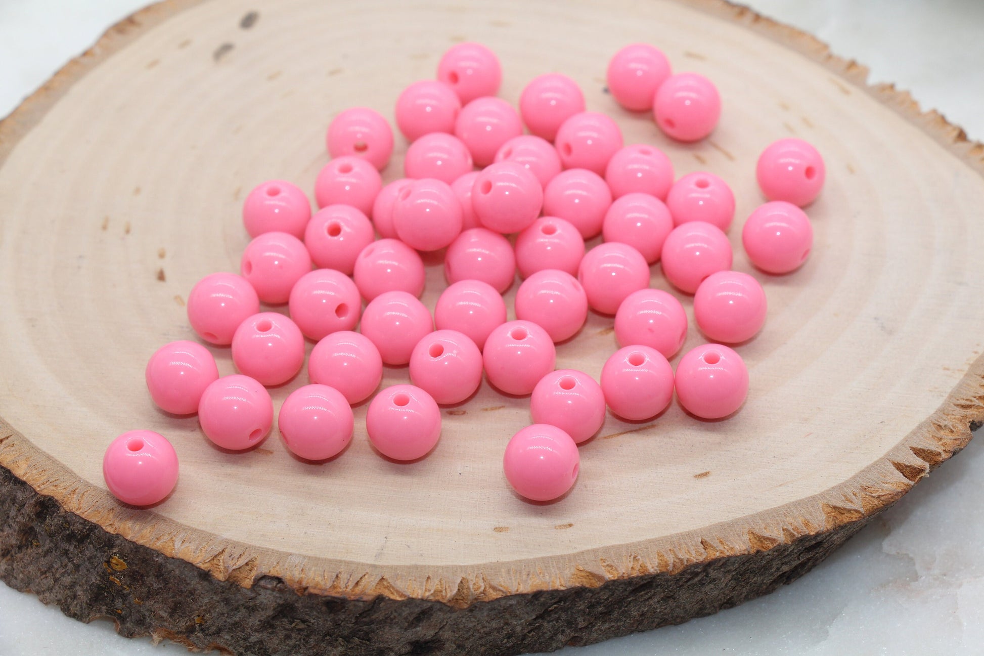 10mm Bubblegum Pink Gumball Beads, Round Acrylic Loose Beads, Bubblegum Beads, Chunky Beads, Gumball Beads, Smooth Plastic Round Beads #2820