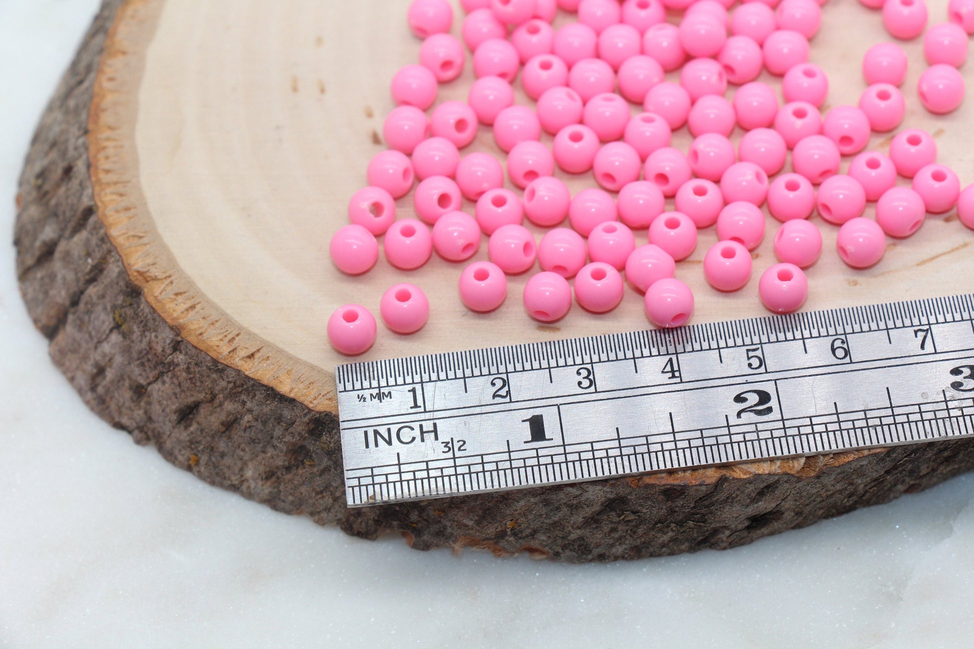 6mm Bubblegum Pink Gumball Beads, Round Acrylic Loose Beads, Bubblegum Beads, Chunky Beads, Smooth Plastic Round Beads #2822