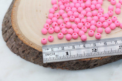 6mm Bubblegum Pink Gumball Beads, Round Acrylic Loose Beads, Bubblegum Beads, Chunky Beads, Smooth Plastic Round Beads #2822