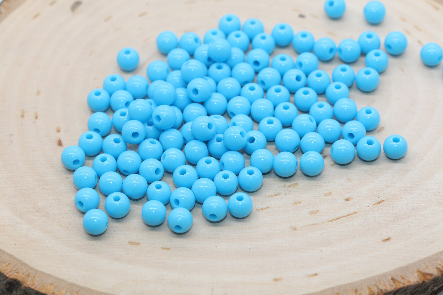 6mm Bright Blue Gumball Beads, Round Acrylic Blue Loose Beads, Bubblegum Beads, Chunky Beads, Bubble Gum Beads, Smooth Plastic Beads #2827