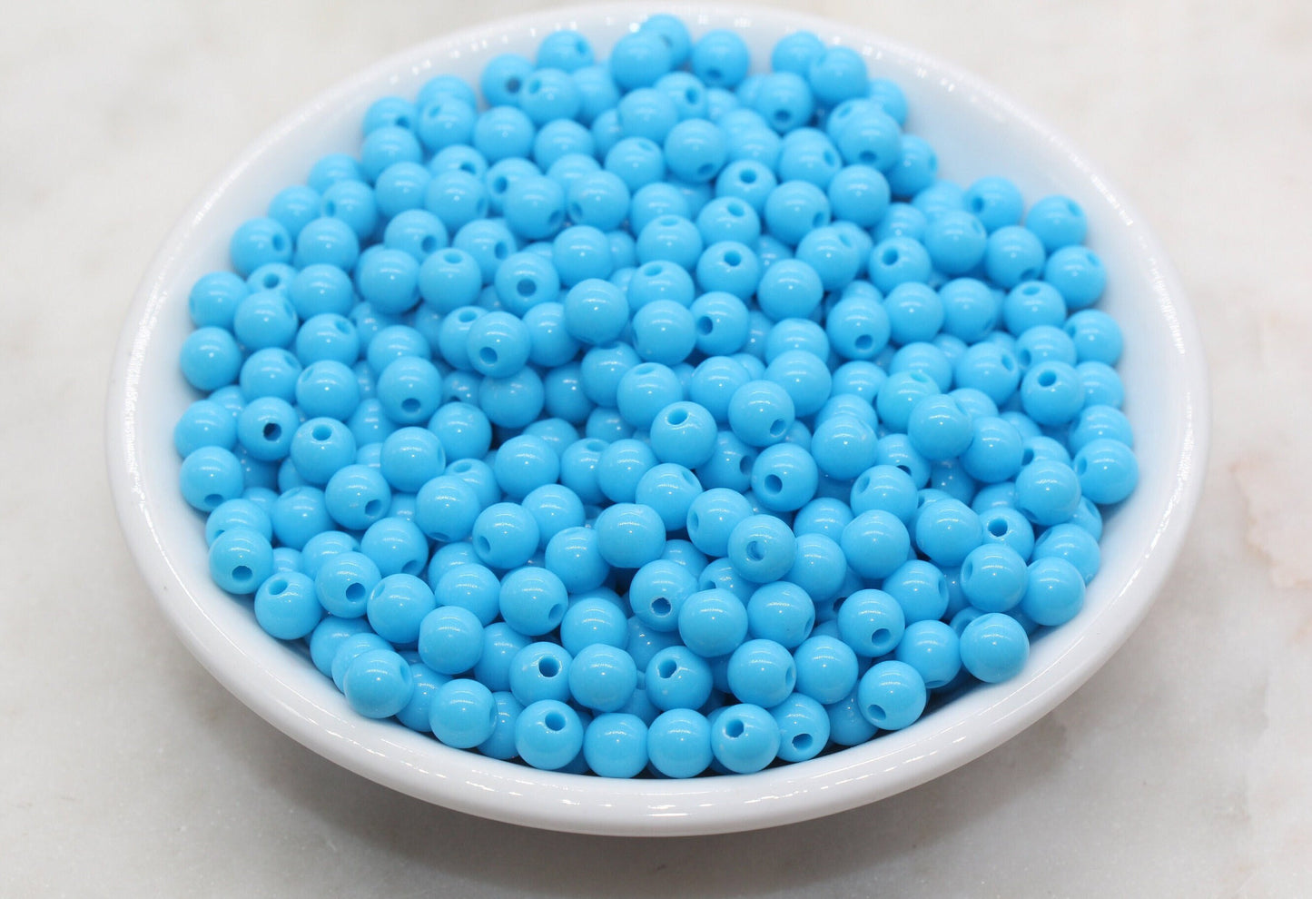 6mm Bright Blue Gumball Beads, Round Acrylic Blue Loose Beads, Bubblegum Beads, Chunky Beads, Bubble Gum Beads, Smooth Plastic Beads #2827