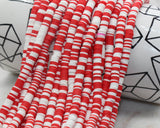 6mm red white mix heishi beads for bracelets and DIY jewelry