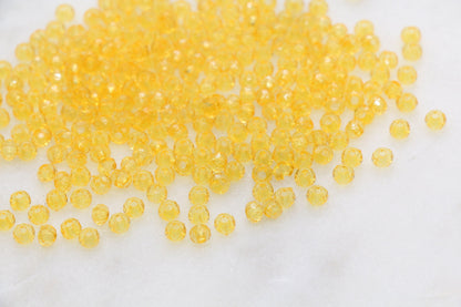 4mm Orange Transparent Faceted Rondelle Beads, Orange Faceted Acrylic Loose Beads, Bubblegum Beads, Bead for Bracelet #2872