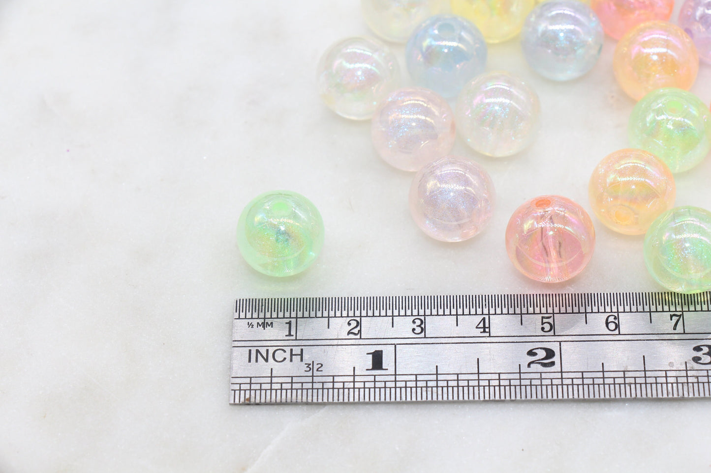 14mm Mix Glitter Round Beads, Iridescent Acrylic Gumball Beads, Translucent Round Spacer Beads, Bubblegum Beads, Plastic Round Bead #2875