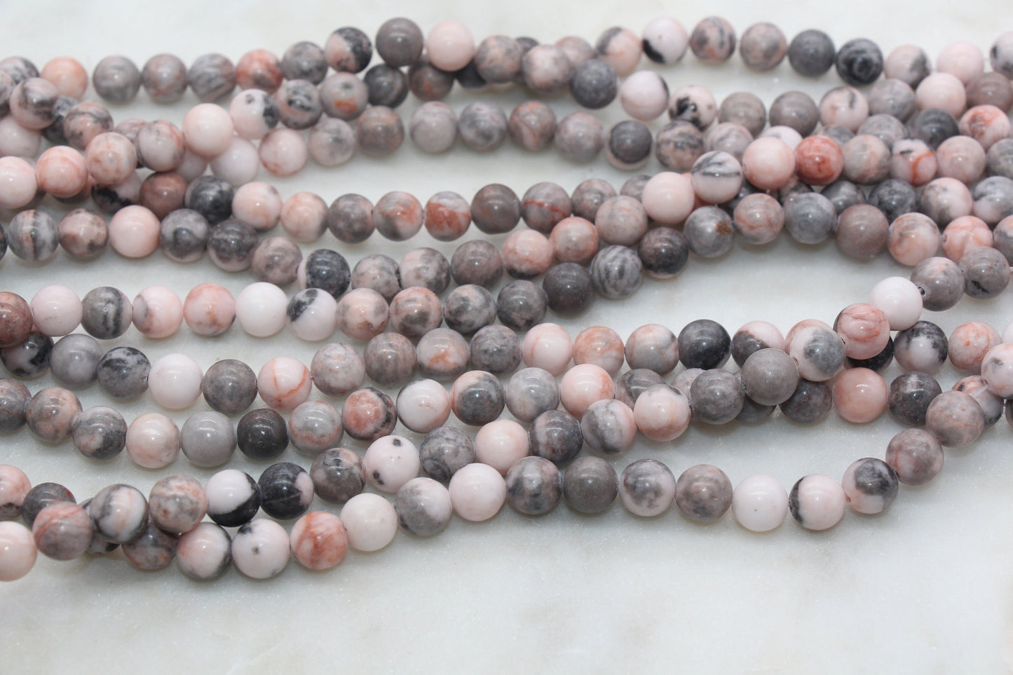 Pink Zebra Jasper Beads, Smooth Gemstones Round Beads, Sizes 4mm 6mm 8mm 10mm,12mm, #15