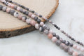 pink zebra jasper beads, stone beads for bracelets