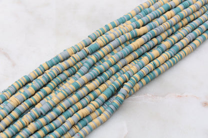 6mm Multicolor Heishi Beads, Polymer Clay Disc Beads, African Disc Beads, Wholesale Vinyl Heishi Beads, 16 inch Strand #392
