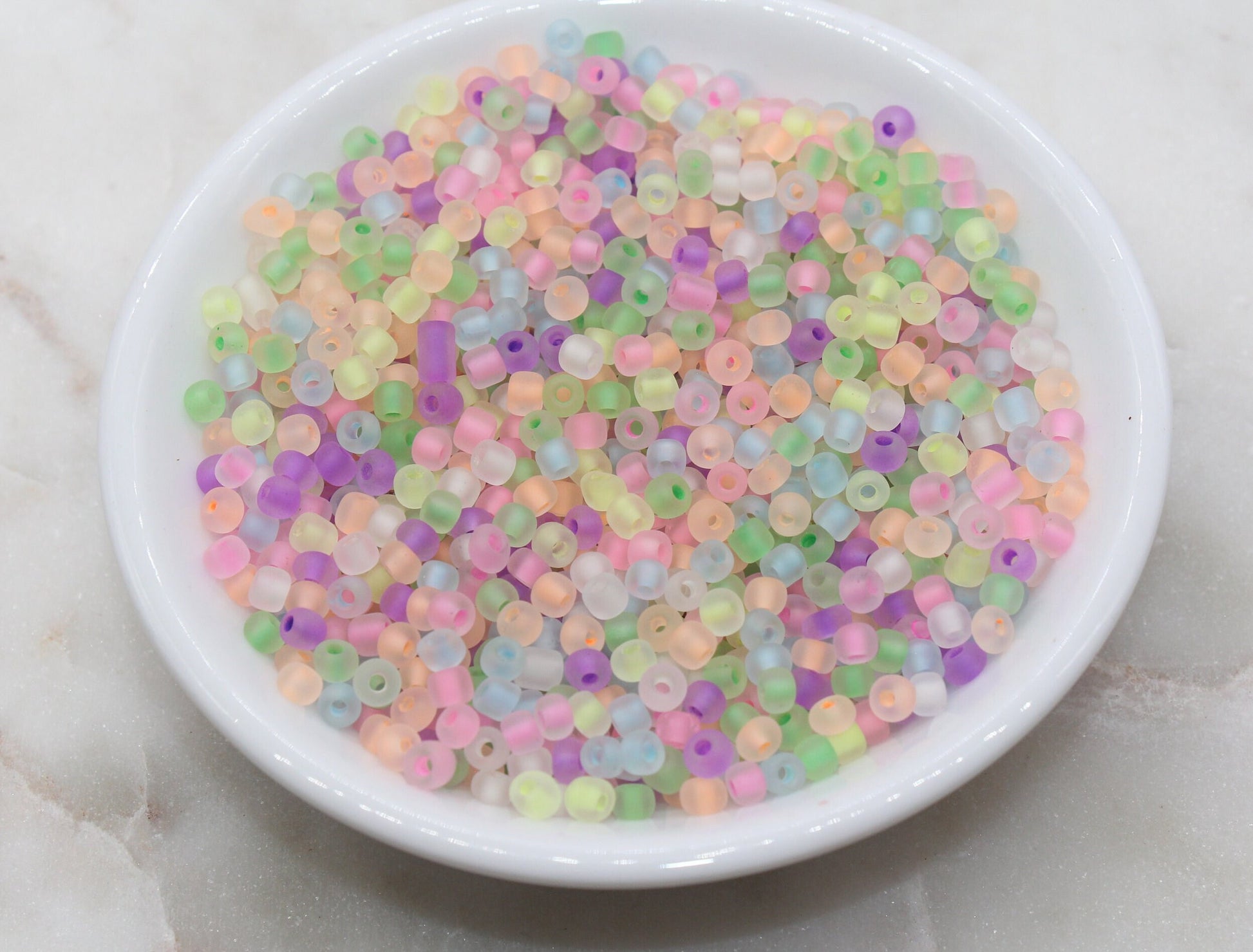 GLOW Matte Glass Beads, 4mm 6/0 Glass Beads, Glow in Dark Frosted Mix Color Seed Beads, Rocailles Beads, Beading Supplies #2314