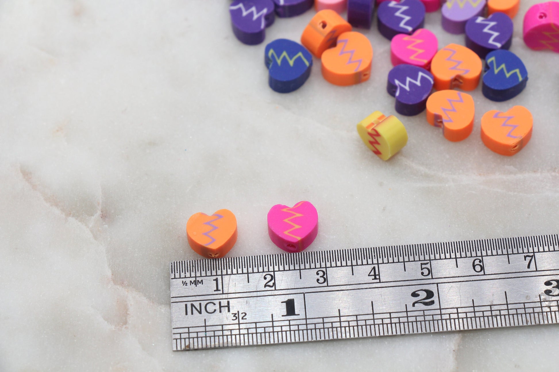 Mix Broken Heart Polymer Clay Beads, Heart Shape Clay Beads, Beads for Bracelet, Jewelry Beads #354